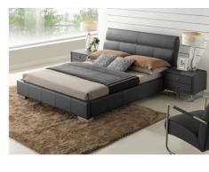 Cama WANDA - 160x200 cm - Piel de búfalo - Negro