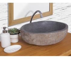 Lavabo de piedra de río WATU - Color gris