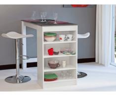 Mueble de bar JANIS - Tapa símil hormigón - Color Blanco