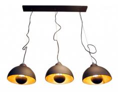 Lámpara de cine de estilo industrial MOVIE - Ancho. 110 cm - Interior dorado y exterior negro de la marca INSIDE ART
