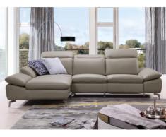 Sofá rinconero relax eléctrico de piel de búfalo MARSALA - gris arenoso - Ángulo izquierdo
