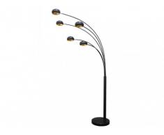 Lámpara de pie STELLA - 5 luces - Alt. 210 cm - Negro y dorado
