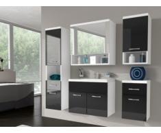 Conjunto de baño LUISA - Muebles + espejo + lavabo - Lacado negro