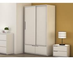 Armario LUCILE - Largo 98 cm - 2 puertas, 2 cajones - MDF Blanco
