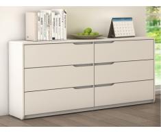 Cómoda LUCILE - 6 cajones - MDF blanco