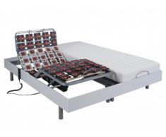 Cama articulada eléctrica con memoria de forma CASSIOPEE III de DREAMEA - Motor OKIN - Color blanco - 2x80x200 cm