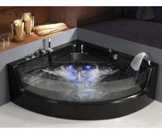 Bañera rinconera de hidromasaje acristalada ETHRA - 1 plaza - 150x150xAlt.57cm - Negro