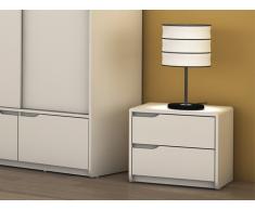Mesa de noche LUCILE - 2 cajones - MDF blanco