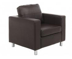 Sillón de piel sintética ACKLEY - Chocolate