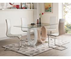Pack mesa + 4 sillas AYANE - Roble y Blanco