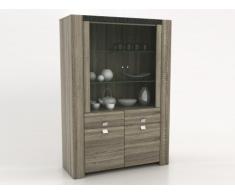 Vitrina METEORITE - 4 puertas & 2 cajones - MDF superficie efecto granito