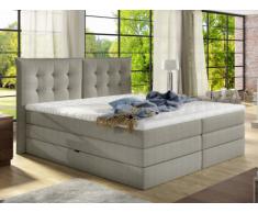 Pack boxspring de cabecero + somier abatible + colchón + cubre colchón PLAISIR de PALACIO - tela beige - 2x80x200cm