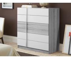 Cómoda BODIL - 5 cajones - gris y blanco