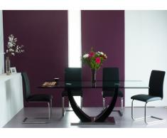 Conjunto de mesa MEZZO + 4 sillas LIRICA - Negro