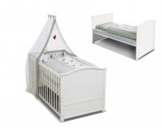 Cuna evolutiva FANNY - Madera - 70x140 cm - Blanco
