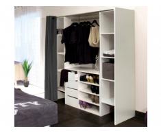 Conjunto de armario vestidor + mueble EMERIC - Blanco & Antracita