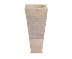 Lavabo con pedestal de mármol - MIDO - Color crema y gris
