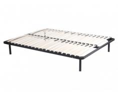 Somier de láminas con patas 140x190 cm - 2x19 láminas - Negro