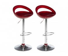 Lote de 2 taburetes de bar BOOGLE - Rojo