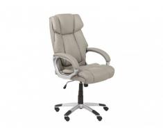 Silla de oficina RODDY - Piel sintética gris - Altura regulable