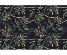 Alfombra de vinilo de estilo étnico JUBAEA - 120x180 cm - Negro y verde