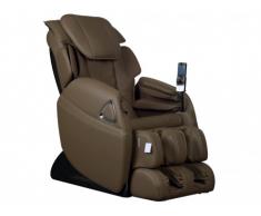 Sillón de masaje LETO de piel sintética - Sistema gravedad cero - Chocolate