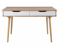 Escritorio KLOE - 2 cajones - MDF - Color Natural y Blanco