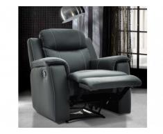 Sillón relax EVASION de piel - Gris