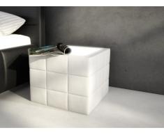 Mesa de noche ELYO - Piel sintética blanca con LEDS