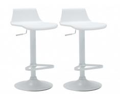 Conjunto de 2 taburetes de bar CALAS - Polipropileno - Color blanco