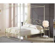 Cama con dosel IMPERATRICE - 140x190 cm - Hierro forjado