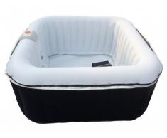 Jacuzzi hinchable cuadrado B-HAPPY - 2 adultos + 2 niños - Negro - 130 chorros de aire