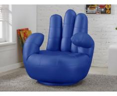 Sillón mano giratorio CATCHY - Piel sintética - Azul