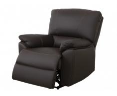 Sillón relax eléctrico de piel MARCIS - Chocolate
