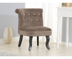 Butaca de tela EXETER - Chocolate con ribete beige