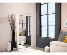 Mueble zapatero DORIANE - 4 compartimentos y espejos - Color blanco