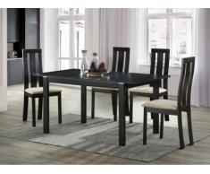 Conjunto de mesa + 4 sillas DOMINGO - Haya maciza - Wengué