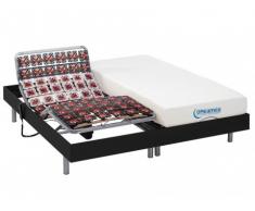 Cama eléctrica con memoria de forma HESIODE III de DREAMEA - Motor OKIN - Negro - 2x90x200 cm
