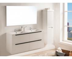 Conjunto SELITA - muebles para baño con doble lavabo y espejo - Lacado blanco