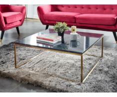 Mesa de centro design ARETHA - Mármol y metal - Negro & Dorado
