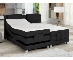 Pack boxspring cabecero + somieres eléctricos + colchones + cubrecolchón CASTEL de PALACIO - 2x80x200cm - Tela Antracita