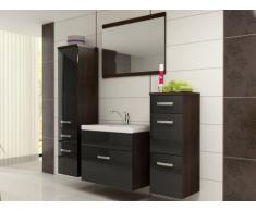 Conjunto de baño NASSAU - Lavabo + muebles + espejo - Negro