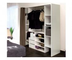 Conjunto de armario vestidor + mueble EMERIC - Blanco & Topo