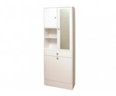 Armario con cesta para ropa PLIZZ - Blanco