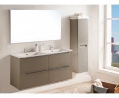 Conjunto SELITA - muebles para baño con doble lavabo y espejo - Lacado topo