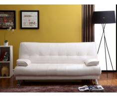 Sofá cama clic-clac MAXIME - Piel sintética - Blanco