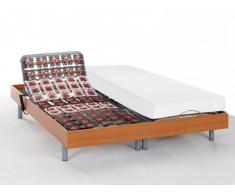 Cama articulada eléctrica de latex CASSIOPEE III de DREAMEA - Color cerezo - Motor OKIN - 2x80x200 cm