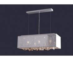 Lámpara de techo CELESTE II - Plateada - 72x30x22 cm - Lágrimas de cristal