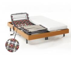 Cama eléctrica con memoria de forma ULYSSE de DREAMEA - Motor OKIN - Color cerezo - 2x90x200 cm