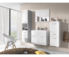 Conjunto de baño CLAUDIA - Muebles + lavabo + espejo - Lacado blanco